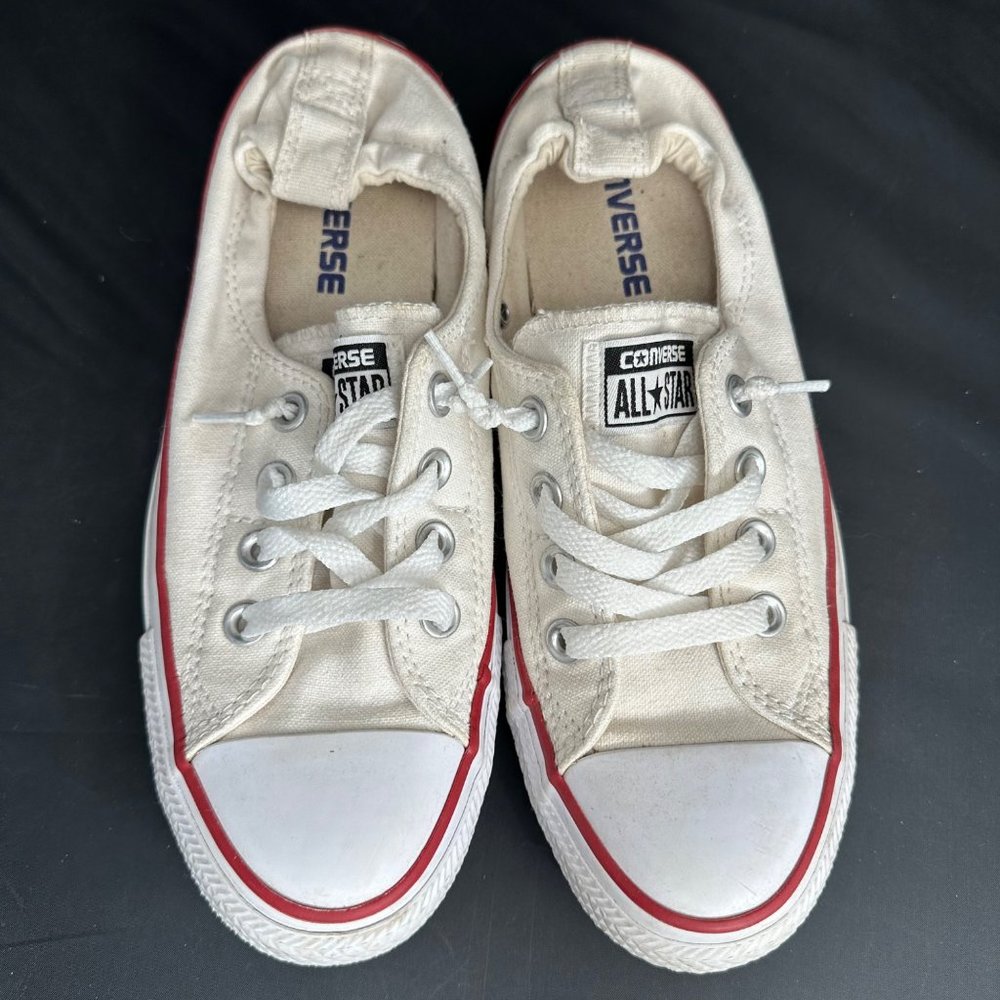 Converse White Low Top Chuck Taylor Elastic Back Slip on Sneaker Shoes 7.5
